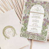 Lilac Wedding Invitations Art Nouveau by Mucha Einladung