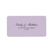 Lilac Wedding Return Address Label Adressaufkleber (Vorne)