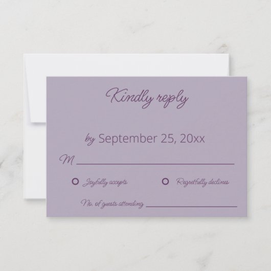 Lilac Wedding RSVP Card Dankeskarte (Vorderseite)