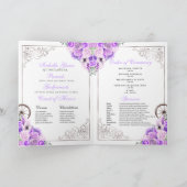 Lilac Western Charro Bi-Fold Quinceanera Einladung (Innenseite)