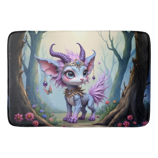 Lilac Whisper – Enchanted Forest Guardian. Badematte (Vorderseite)
