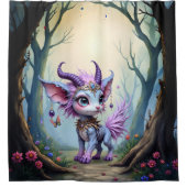 Lilac Whisper – Enchanted Forest Guardian. Duschvorhang (Vorderseite)