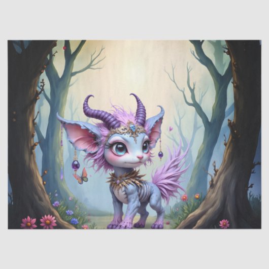 Lilac Whisper – Enchanted Forest Guardian. Seidenpapier (Vorderseite)