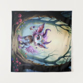Lilac Whisper – Enchanted Forest Guardian.  Wandteppich (Vorderseite (Horizontal))