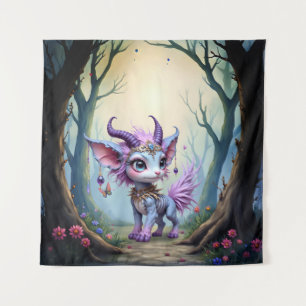 Lilac Whisper – Enchanted Forest Guardian. Wandteppich