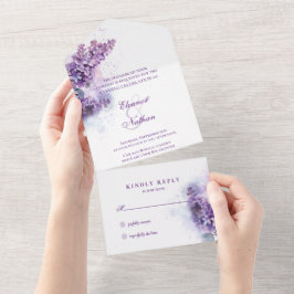 Lilac Whisper Spring Summer Wedding All In One Einladung