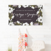 Lilac & White Anemone Blooms Wedding Banner (Insitu)