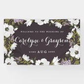 Lilac & White Anemone Blooms Wedding Banner (Horizontal)