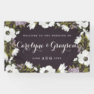 Lilac & White Anemone Blooms Wedding Banner