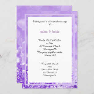 LILAC WHITE LAYER BOKEH PRINT WEDING INVITATION EINLADUNG