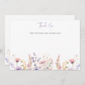 Lilac Wild Blume Brautparty Dankeskarte (Vorne/Hinten)