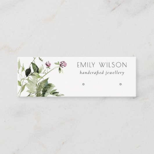 Lilac Wild Floral Fern Bunch Stuhl Earring Display Mini Visitenkarte (Vorderseite)