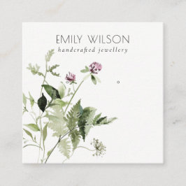 Lilac Wild Floral Fern Bunch Stuhl Earring Display Quadratische Visitenkarte