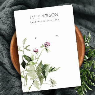 Lilac Wild Floral Fern Bunch Stuhl Earring Display Visitenkarte