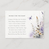 Lilac Wildblume Butterfly Books für Babydusche Begleitkarte (Vorderseite)