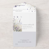 Lilac Wildblume Butterfly Field Landscape Wedding All In One Einladung (Außenbereich)