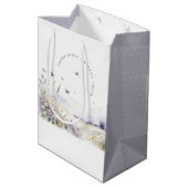 Lilac Wildblume Butterfly Field Landscape Wedding Mittlere Geschenktüte (Rückseite Schrägansicht)
