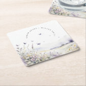 Lilac Wildblume Butterfly Field Landscape Wedding Rechteckiger Pappuntersetzer (angewinkelt)