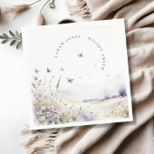Lilac Wildblume Butterfly Field Landscape Wedding Serviette