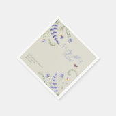 Lilac Wildblume Butterfly für Babydusche Serviette (Ecke)