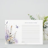 Lilac Wildblume Butterfly Garden Admin Card (Stehend Vorderseite)