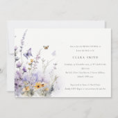 Lilac Wildblume Butterfly Garden Brautparty Einladung (Vorderseite)