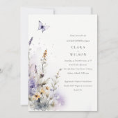 Lilac Wildblume Butterfly Garden Couples Dusche Einladung (Vorderseite)