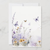 Lilac Wildblume Butterfly Garden Menu Card Einladung (Rückseite)