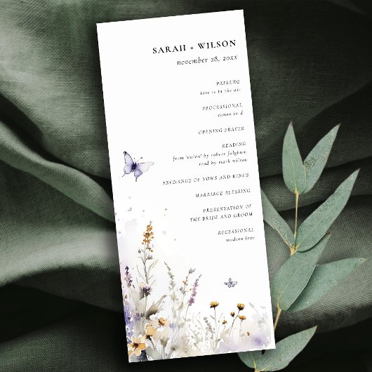 Lilac Wildblume Butterfly Garden Program Einladung