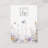 Lilac Wildblume Butterfly Hairpin Logo Display Visitenkarte (Vorderseite)