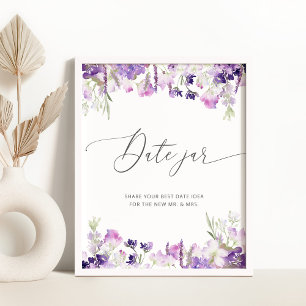 Lilac Wildblume datiert Nachtgedanken. Datum jar Poster