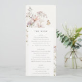Lilac Wildblume Fern Botanical Wedding Menu Card Einladung (Stehend Vorderseite)