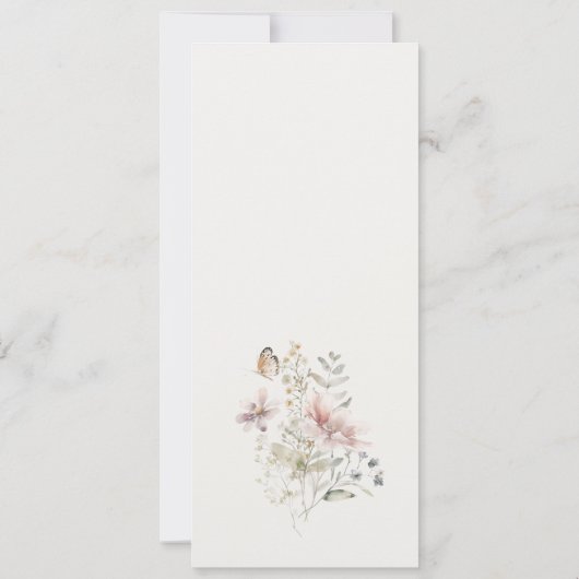 Lilac Wildblume Fern Botanical Wedding Menu Card Einladung (Rückseite)