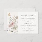 Lilac Wildblume Fern Botanische Hochzeitsempfehlun Begleitkarte (Vorne/Hinten)