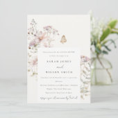 Lilac Wildblume Fern Botanische Paare Dusche Einladung (Stehend Vorderseite)