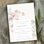 Lilac Wildblume Fern Botanisches Brautparty Einladung