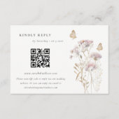 Lilac Wildblume Fern Foliage Wedding QR Code UAWG Begleitkarte (Vorderseite)