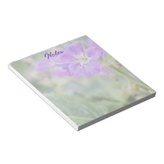 Lilac Wildblume Foto Geranium Botanische Blume Notizblock (angewinkelt)