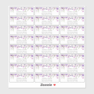 Lilac Wildblumen Gäste Adresse Aufkleber