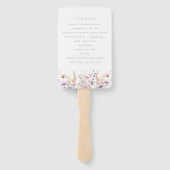 Lilac Wildblumen Hochzeitsprogramm Fächer (Rückseite)