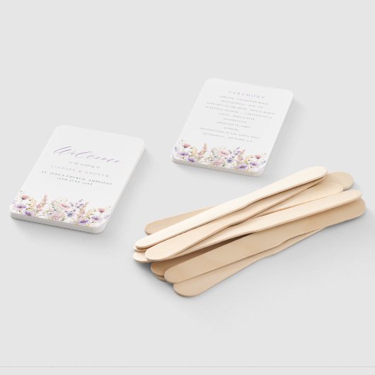 Lilac Wildblumen Hochzeitsprogramm Fächer (Non-assembled)