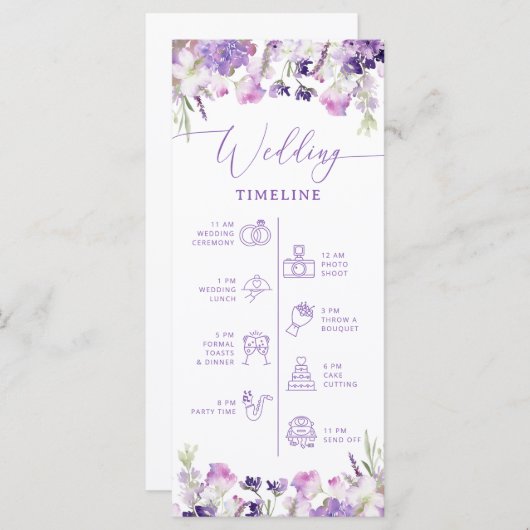 Lilac Wildblumen Hochzeitsprogramm Programm (Vorne/Hinten)
