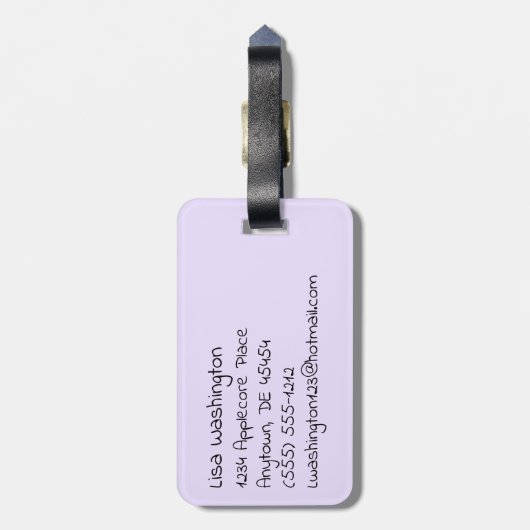 Lilac-Wildblumen mit Namen Gepäckanhänger (Rückseite vertikal)
