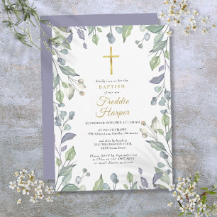 Lilac Wildblumen Watercolor Taufe Christening Einladung