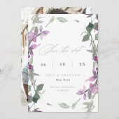 Lilac Wildblumen Wedding Foto Save the Date (Vorne/Hinten)