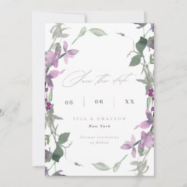 Lilac Wildblumen Wedding Foto Save the Date
