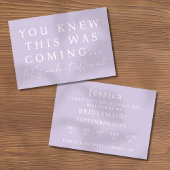 Lilac Will You Be My Bridesmaid Proposal Card Einladung