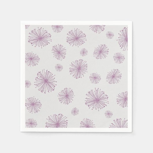 Lilac Wishie Lila Pastel Dandelion Burst Bloom Serviette (Vorderseite)