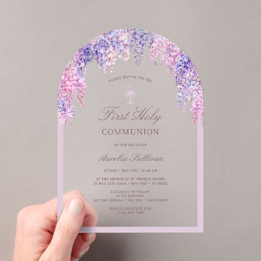 Lilac Wisteria Arch Erste Kommune Acryleinladungen (Insitu (Handheld))