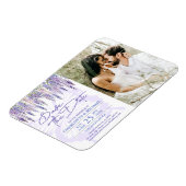 Lilac Wisteria Garden Wedding Foto Save the Date Magnet (Linke Seite)
